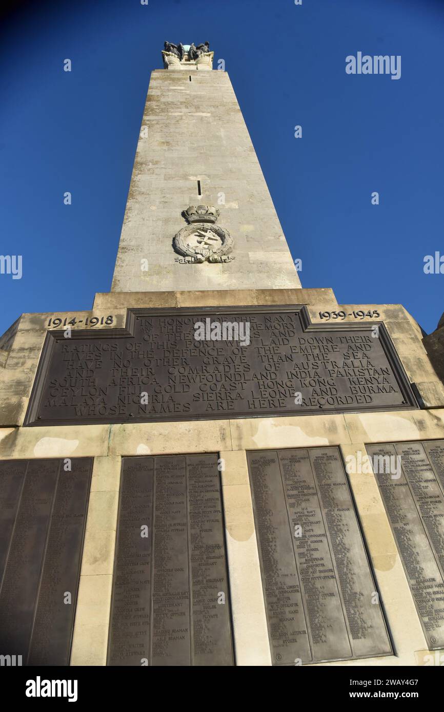 Memoriale navale di Plymouth Hoe Foto Stock