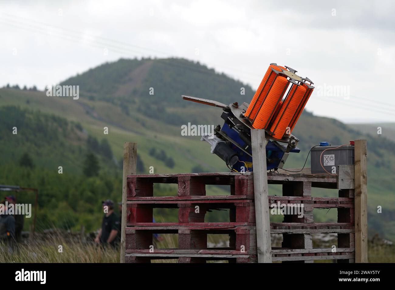 Sparare al bersaglio di Clay Foto Stock