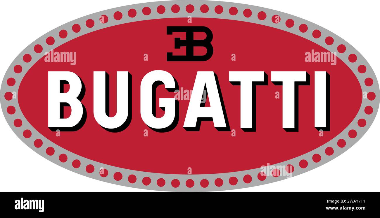 Logo Bugatti Vector | vetture di lusso, trasparenti, illustrazione dei marchi di auto sportive Illustrazione Vettoriale