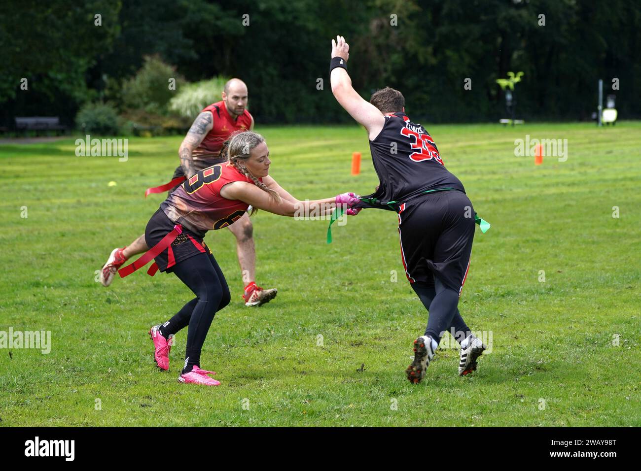 Welsh Bowl Group game - Coyotes contro Sealand flag football Foto Stock