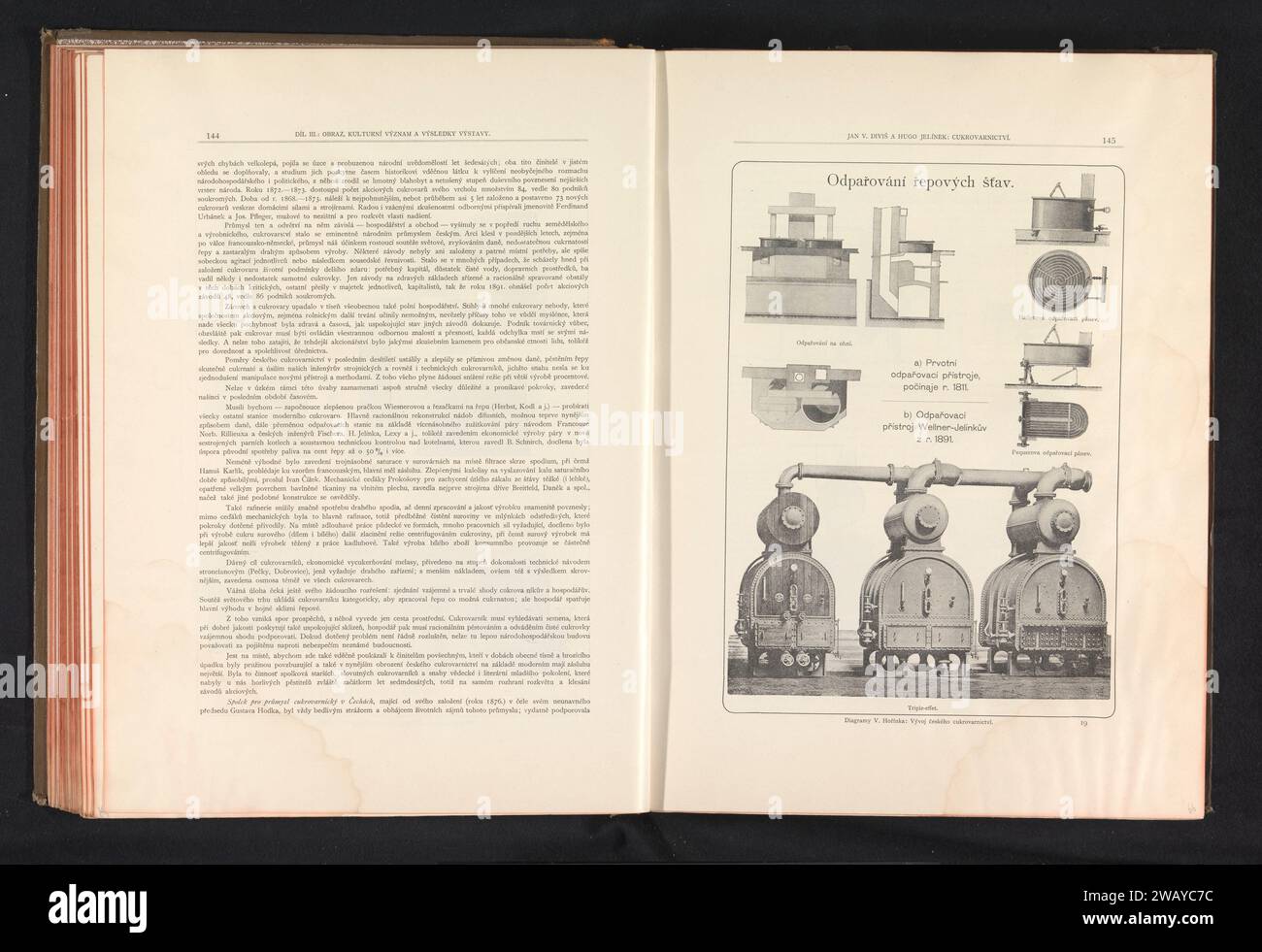 Produzione fotografica di un disegno, raffigurante macchine per evaporazione, Anonymous, 1891 fotomeccaniche di Praga macchine per la carta; parti di macchine; utensili ed elettrodomestici Foto Stock