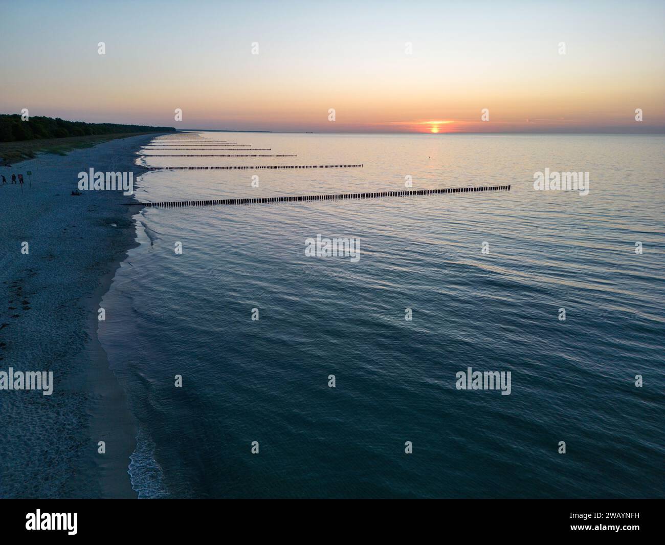 Il resort di salute del Mar Baltico di Zingst si trova nel nord-ovest del distretto di Vorpommern-Rügen nel Meclemburgo-Pomerania occidentale, parte del fede Foto Stock