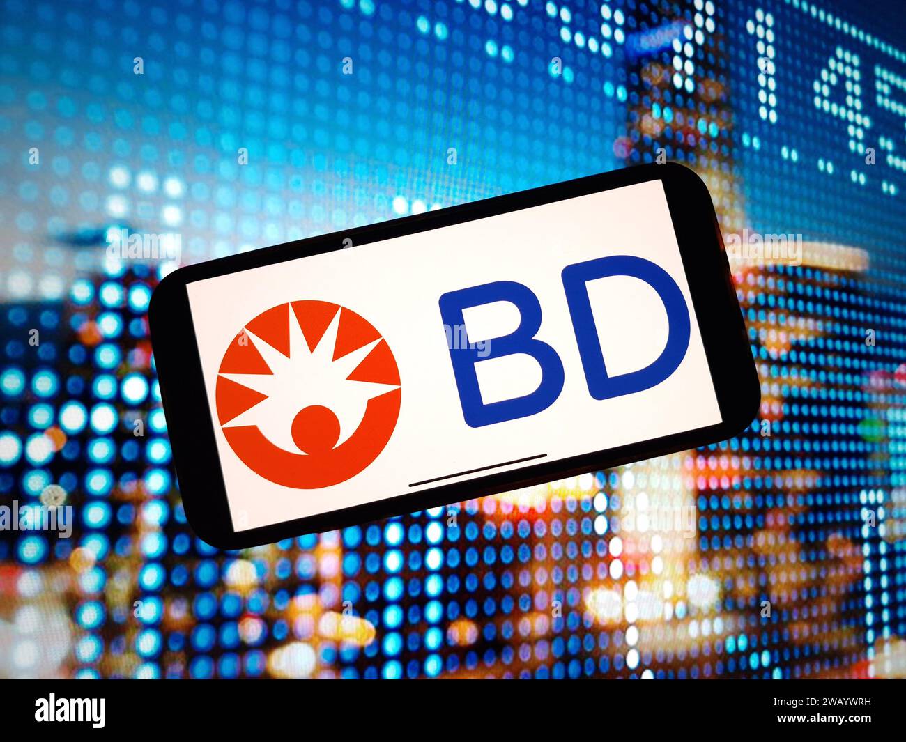 Konskie, Polonia - 7 gennaio 2024: Logo aziendale Becton Dickinson visualizzato sullo schermo del telefono cellulare Foto Stock