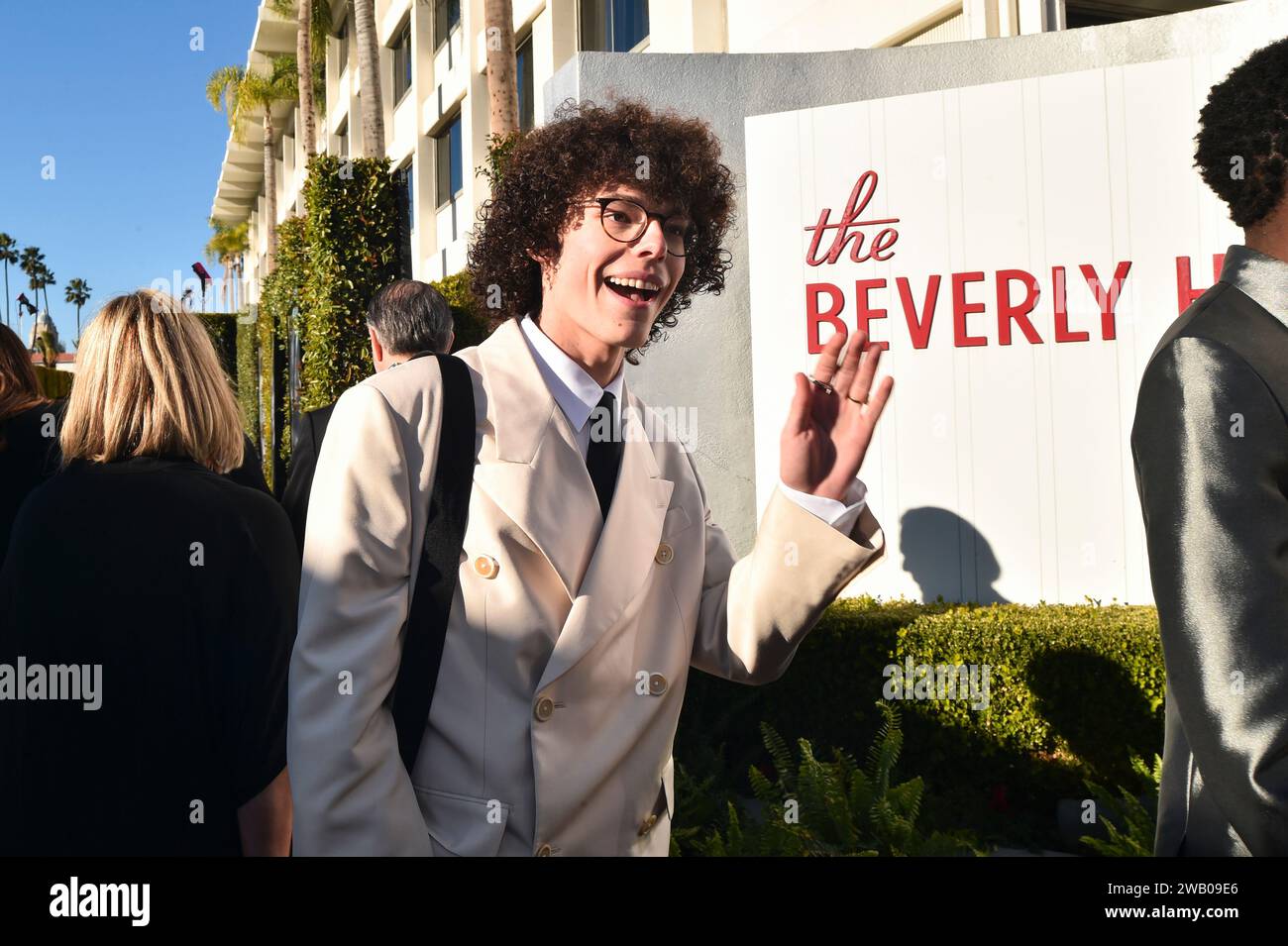Reece Feldman al 81° Golden Globe Awards tenutosi al Beverly Hilton Hotel il 7 gennaio 2024 a Beverly Hills, California. Crediti: PMC/Alamy Live News Foto Stock