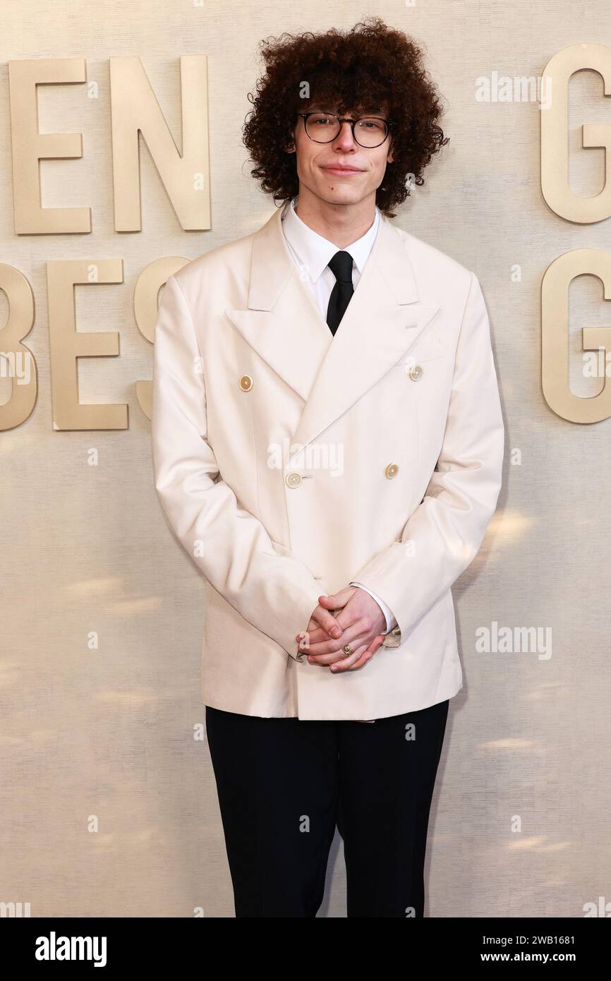 Beverly Hills, Stati Uniti. 7 gennaio 2024. Reece Feldman al 81° Golden Globe Awards tenutosi al Beverly Hilton Hotel il 7 gennaio 2024 a Beverly Hills, California. Crediti: PMC/Alamy Live News Foto Stock