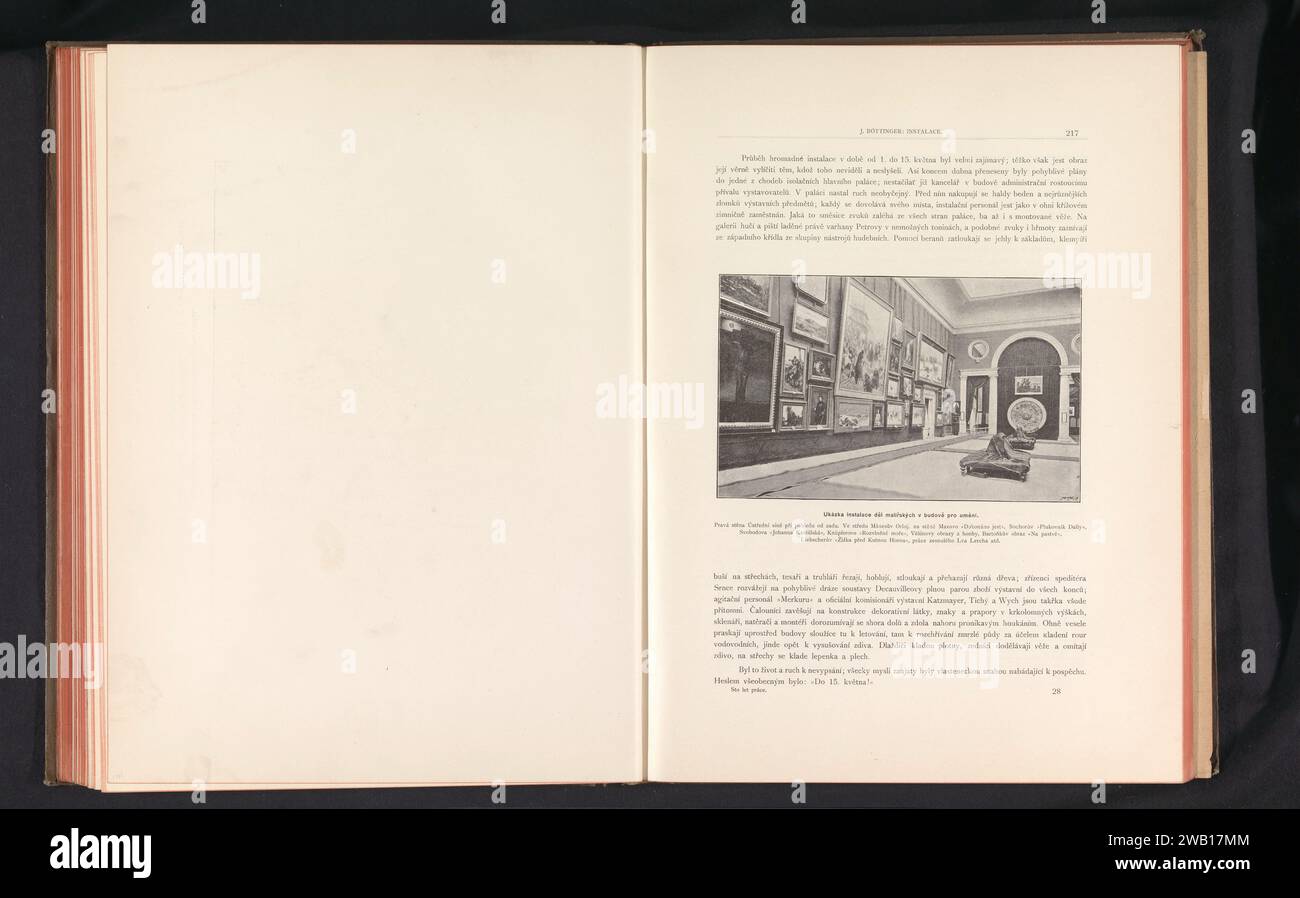 Spazio espositivo con dipinti a Praga, Anonimo, c. 1888 - in o prima del 1893 stampa fotomeccanica Prague paper 'Painted Gallery' Foto Stock