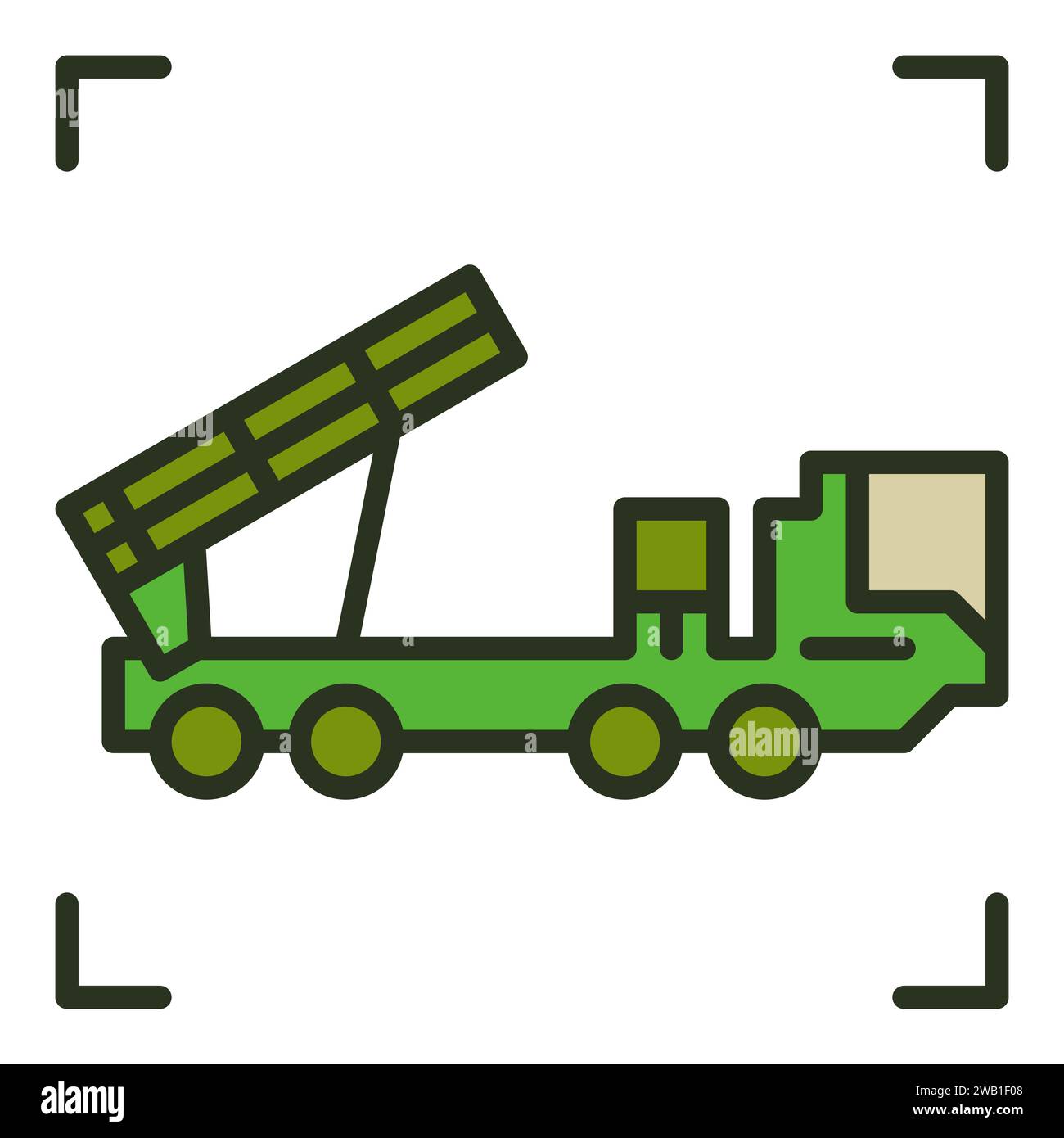 Icona colorata o elemento logo Air Defense Truck Vector Concept Illustrazione Vettoriale