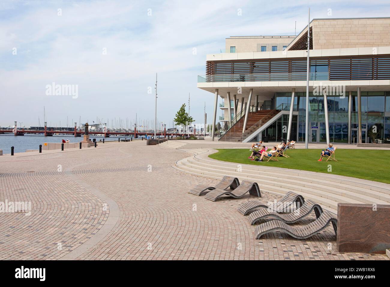 Angfaerjepark vicino alle banchine, Helsingborg, Skane laen, Svezia Foto Stock