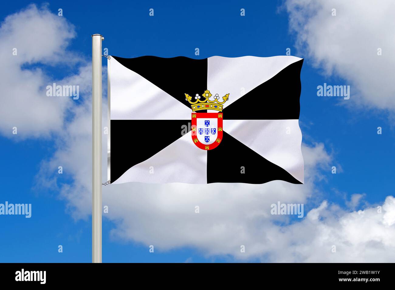 La bandiera di Ceuta, Spagna, Studio Foto Stock