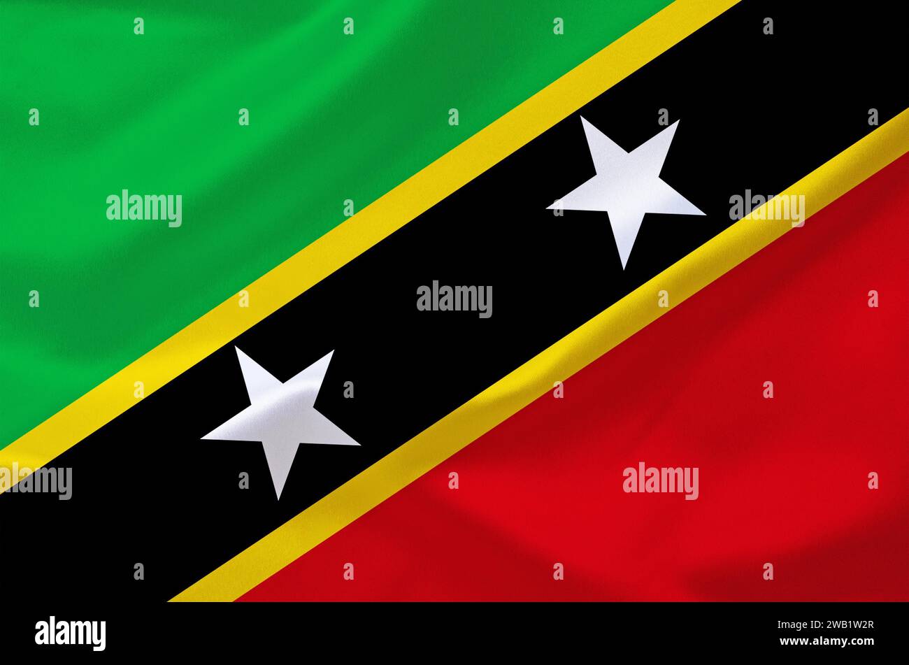 La bandiera di Saint Kitts e Nevis, Studio Foto Stock