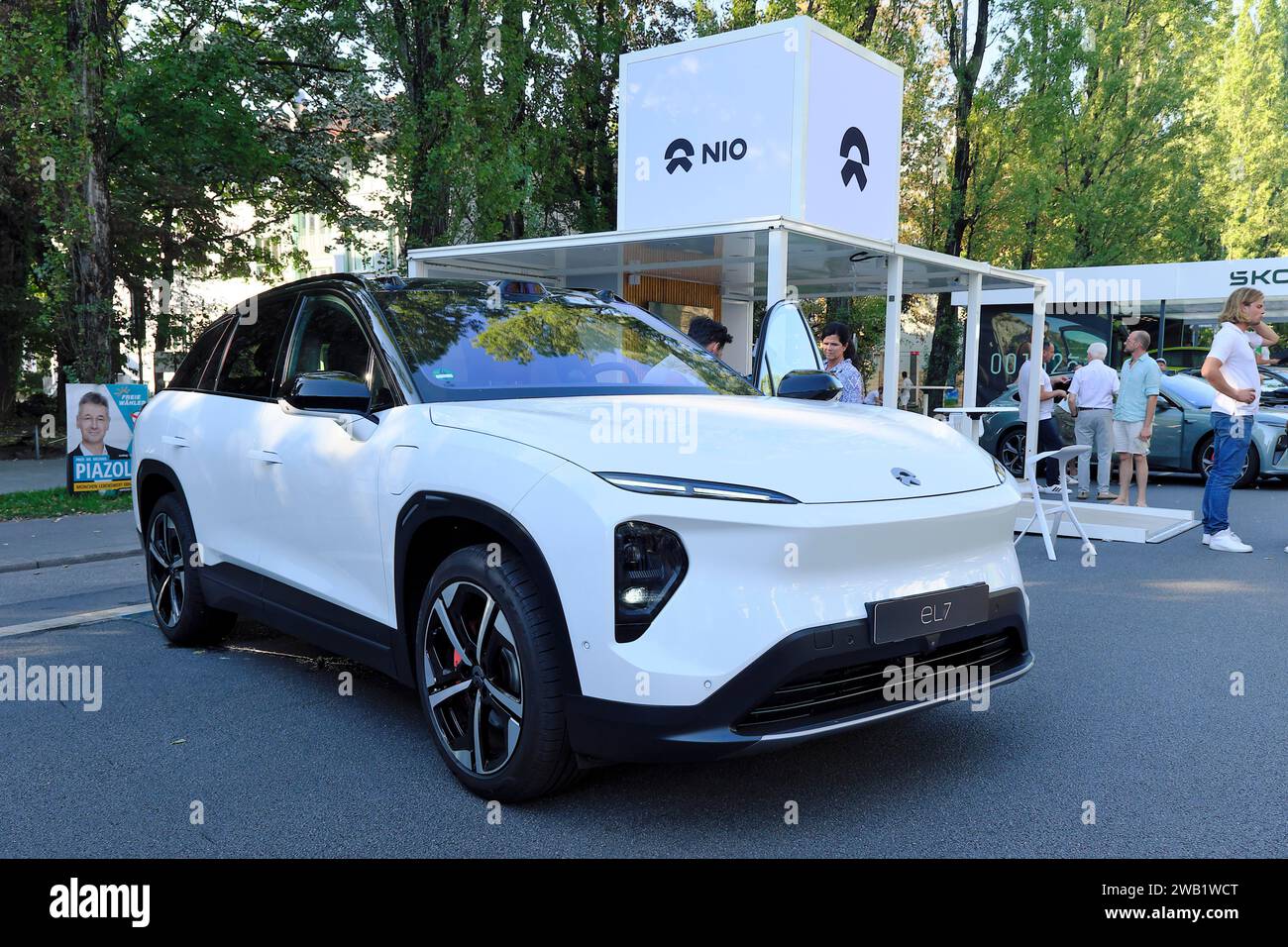 SUV elettrico el 7, del produttore di auto cinese NIO, IAA Mobility 2023, Monaco di Baviera, Germania Foto Stock