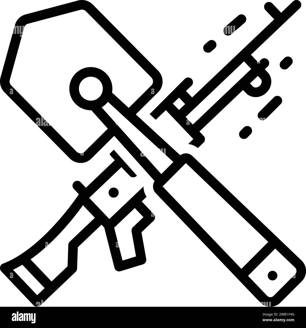 Icona per trincerare, strumento agricolo Illustrazione Vettoriale