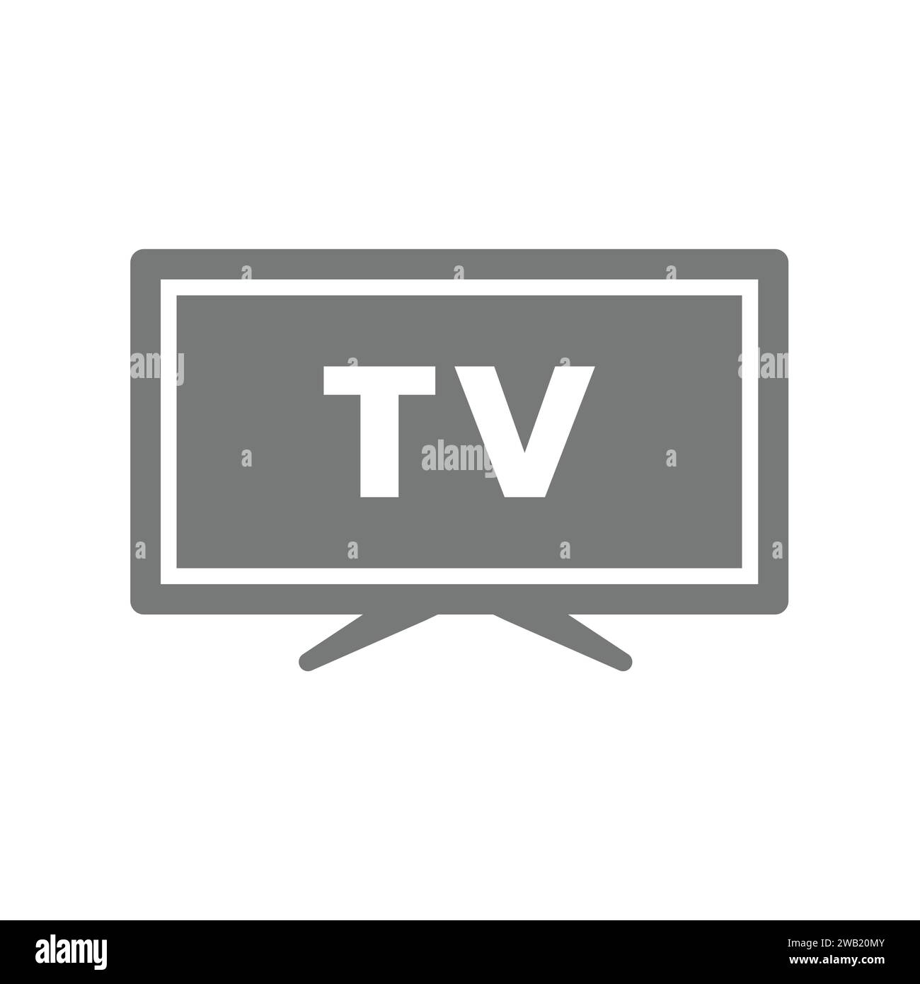 Icona vettoriale dello schermo TV. Simbolo del televisore. Illustrazione Vettoriale