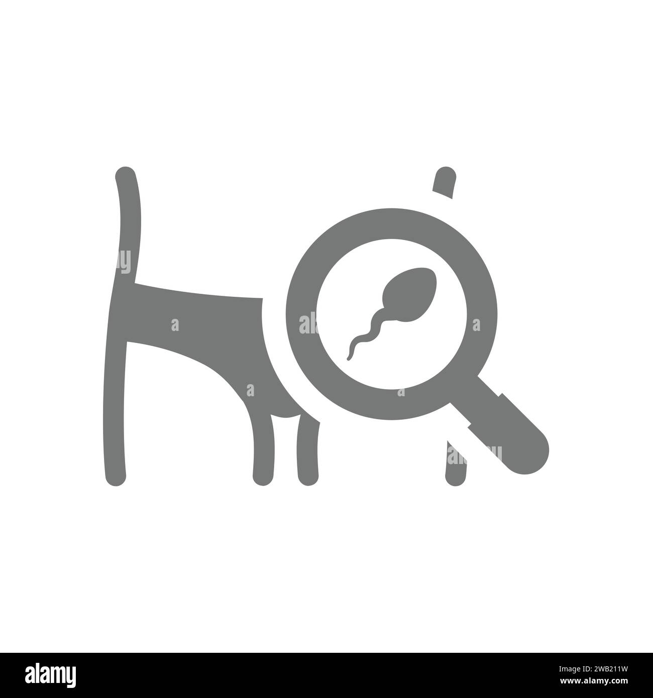 Icona del vettore di test per la conta degli spermatozoi. Simbolo di fertilità maschile e maschile. Illustrazione Vettoriale