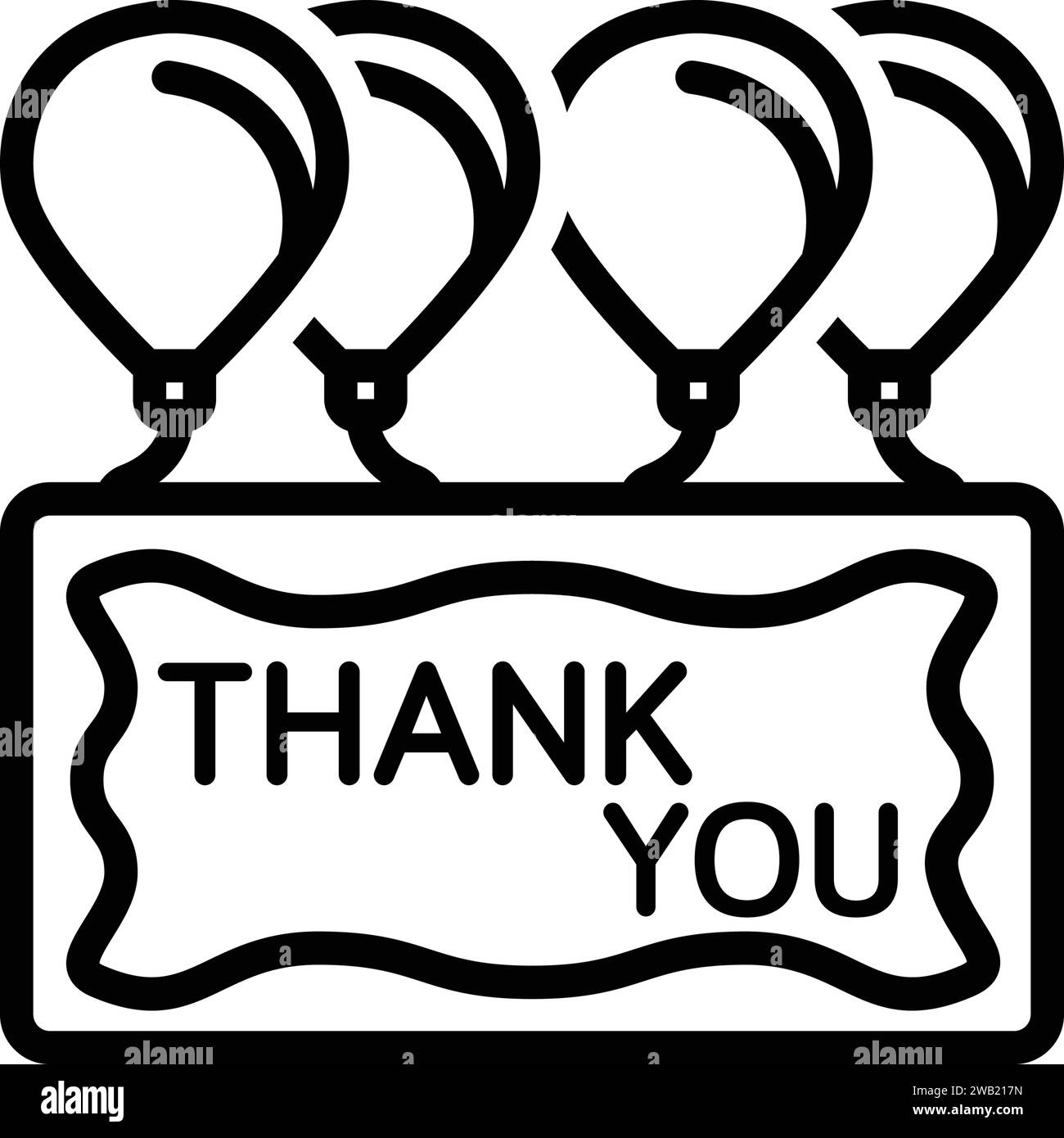 Icona per ringraziarti, calligrafia Illustrazione Vettoriale