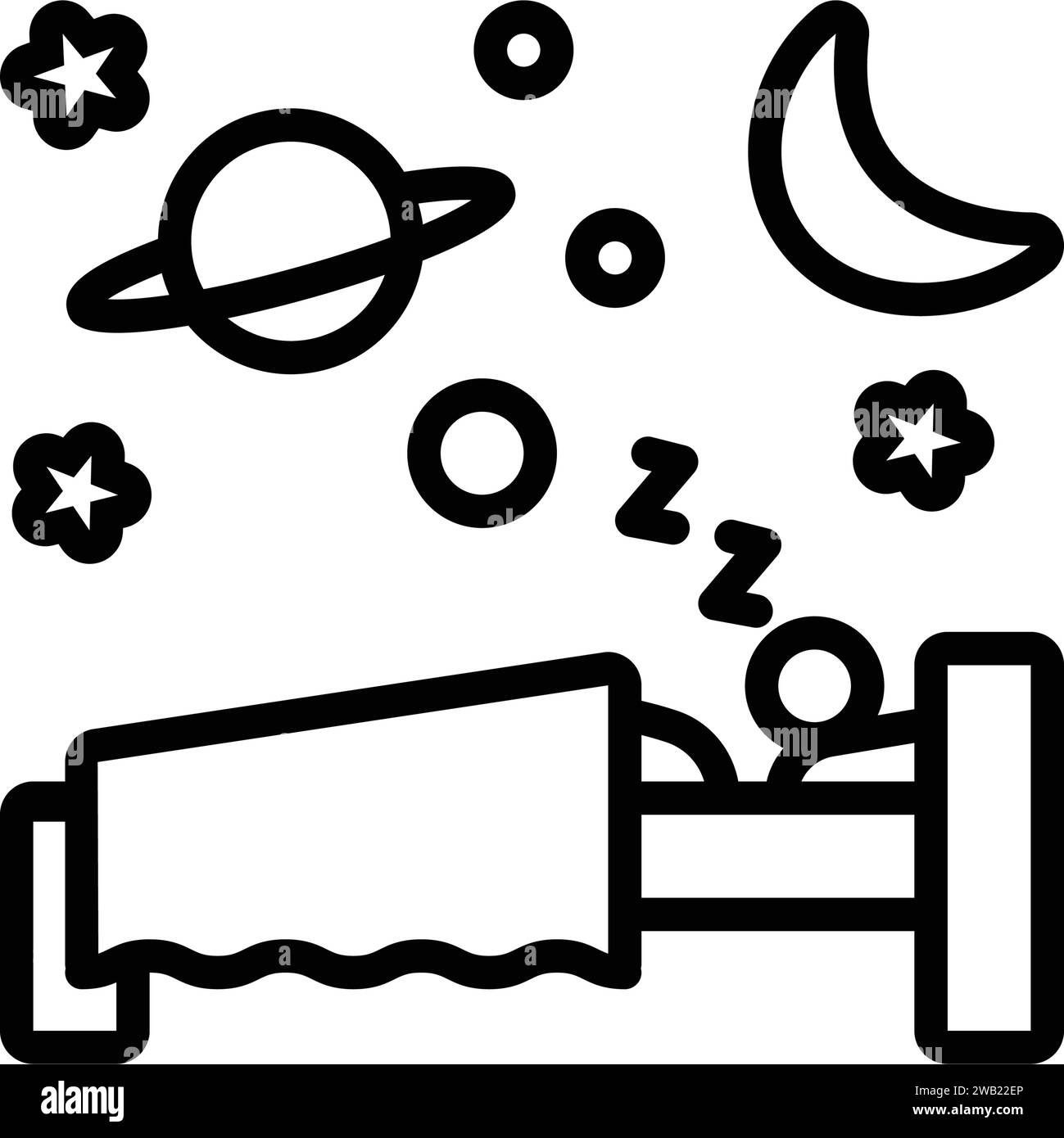 Icona per dormire, dormire Illustrazione Vettoriale