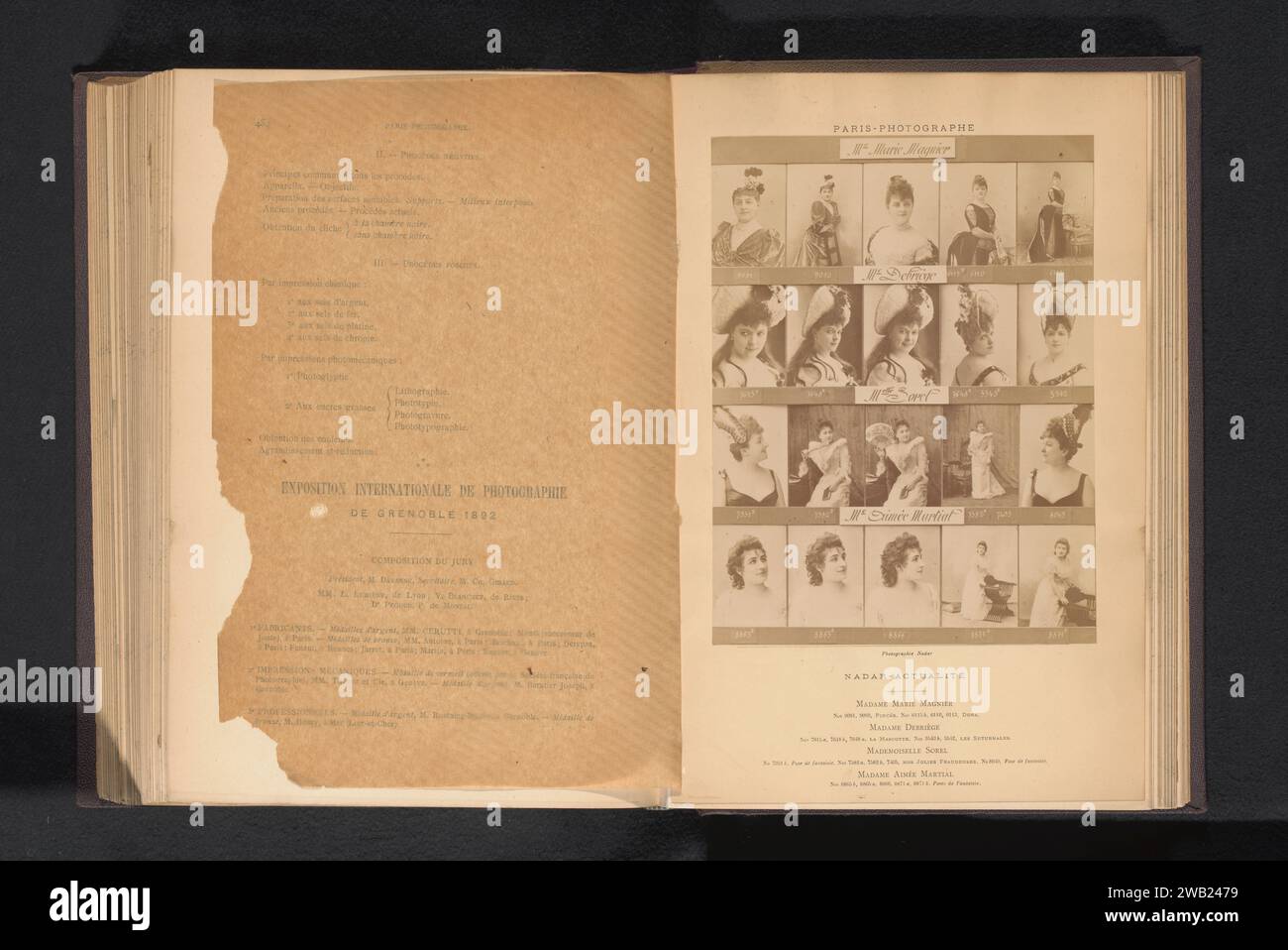 Twintig shopping tuben VANN Margin, Albany debrieny, Cécile sorel an agenish Martial, Fadar, c. 1882 - in or Bions of 1892 Photograph Paris Photographic support albumen print portrait of actor, attrice. costume da palco Foto Stock