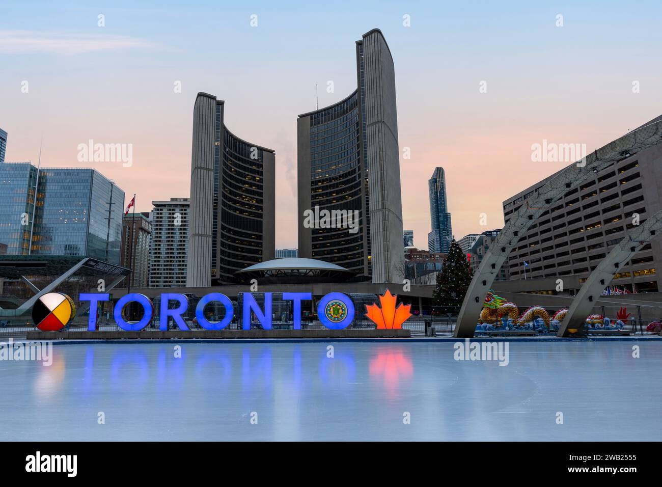 Nathan Phillips Square, Toronto, Ontario, Canada Foto Stock