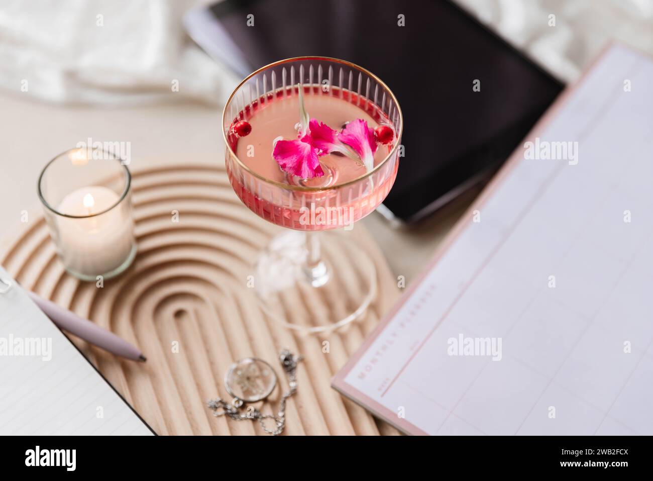 Ufficio Nordic Minimal Design Flatlay Foto Stock