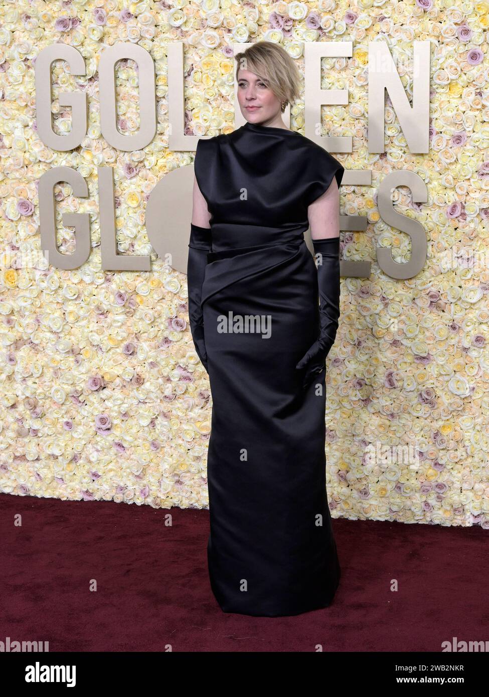 Los Angeles, USA. 7 gennaio 2024 - Beverly Hills, California - Greta Gerwig. 81° Golden Globe annuale al Beverly Hilton Hotel. Credito fotografico: Billy Bennight/AdMedia/MediaPunch credito: MediaPunch Inc/Alamy Live News Foto Stock