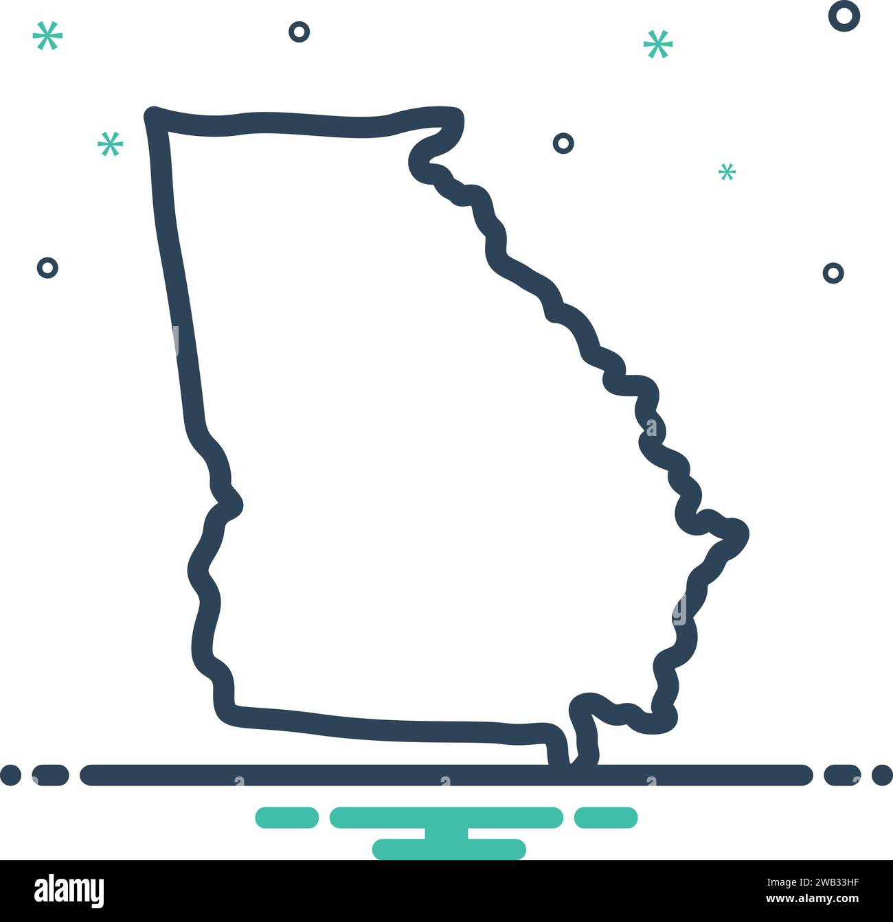 Icona per atlanta, georgia Illustrazione Vettoriale