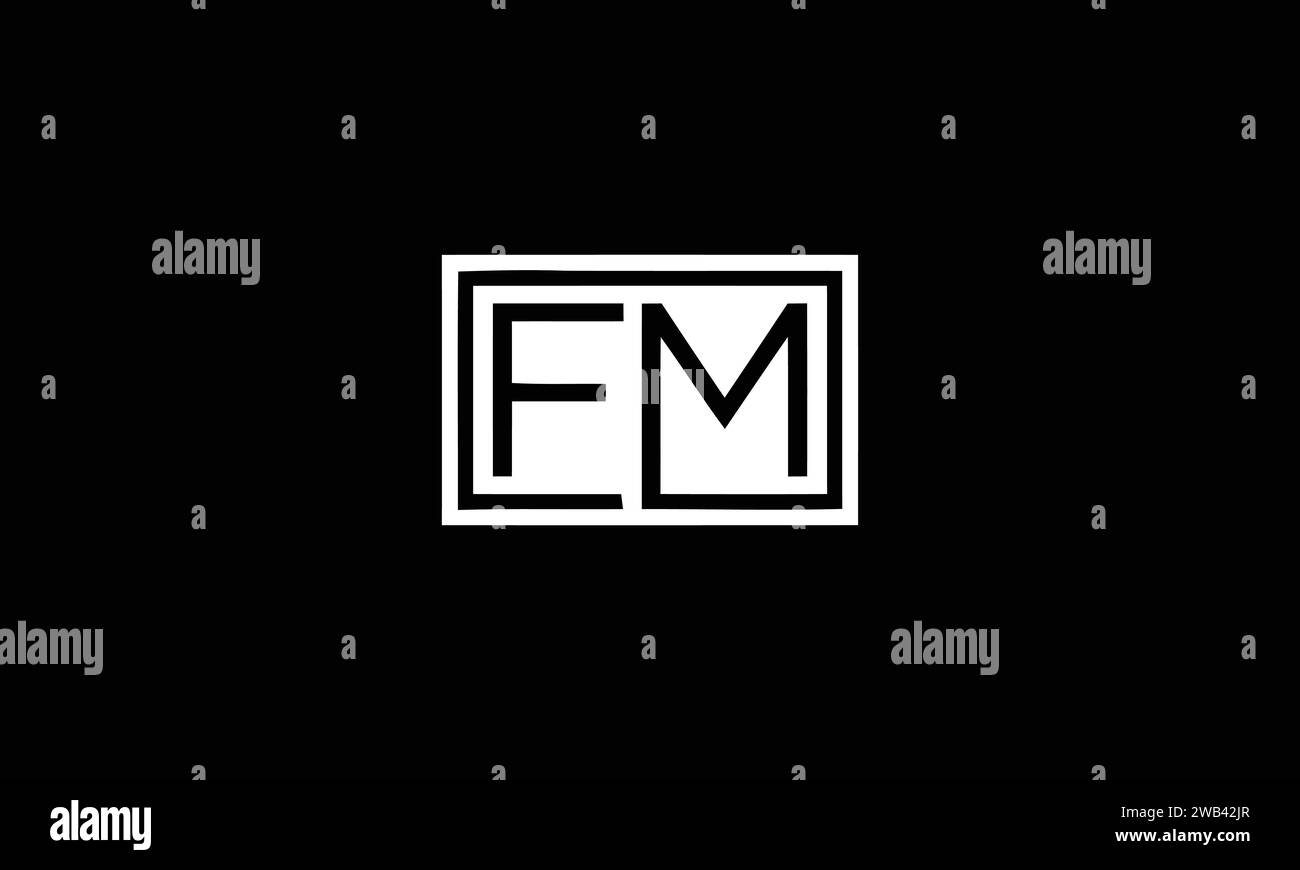 Icona lettera alfabetica logo FM Illustrazione Vettoriale