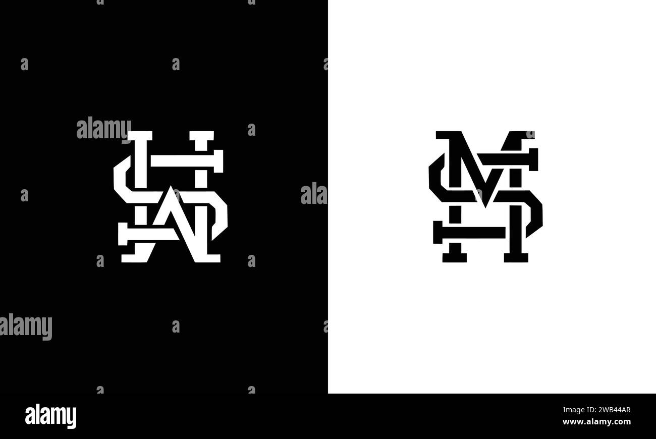 Icona lettera alfabetica logo SM o SW Illustrazione Vettoriale