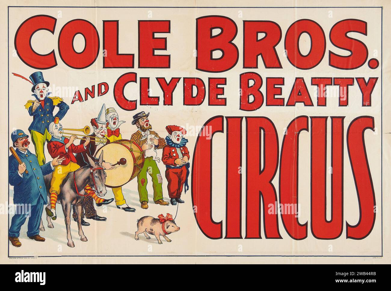 Poster Cole Brothers e Clyde Beatty Circus (Cole Brothers, 1930s) Foto Stock