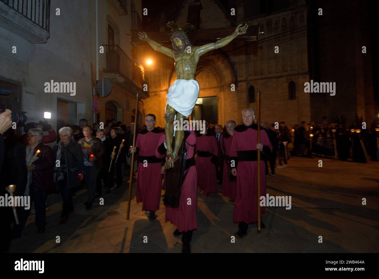 processione pasquale a Banyoles, processione dei Dolori, Banyoles, provincia di Girona, Catalogna Spagna Foto Stock