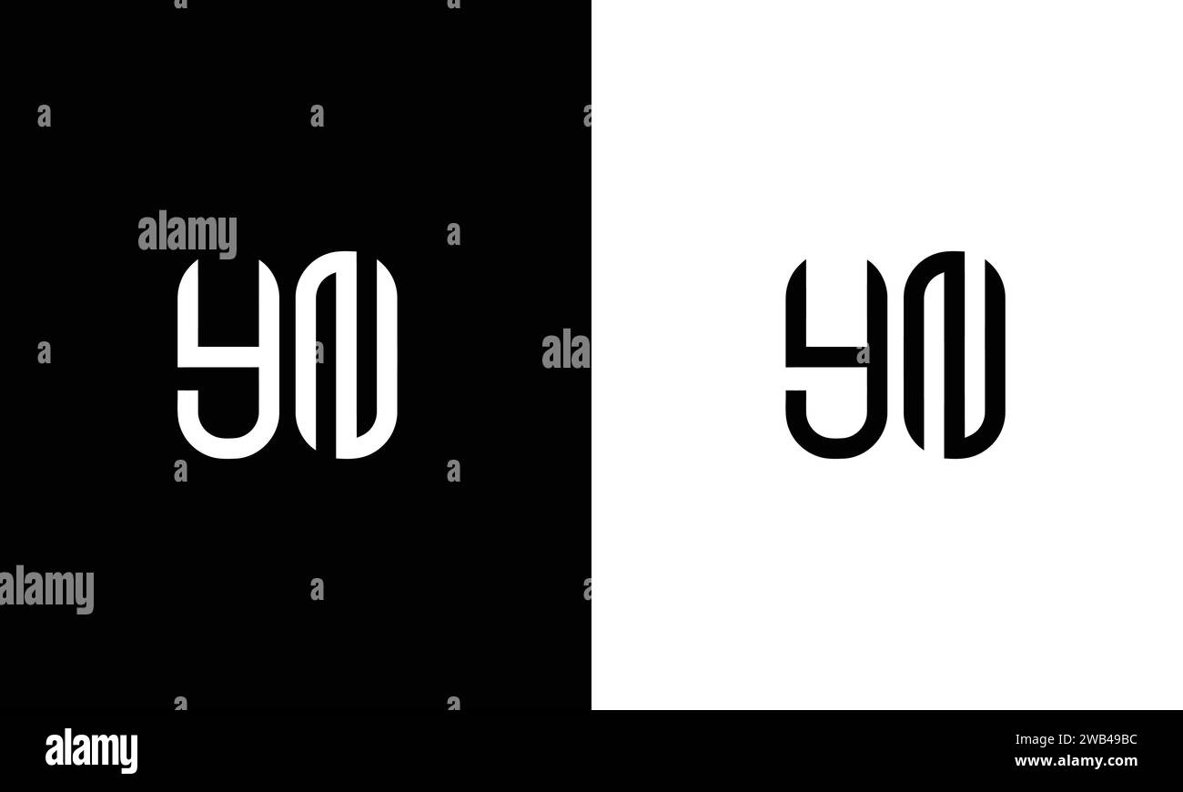 Icona di design con logo YN Letter creativo e minimalista Illustrazione Vettoriale