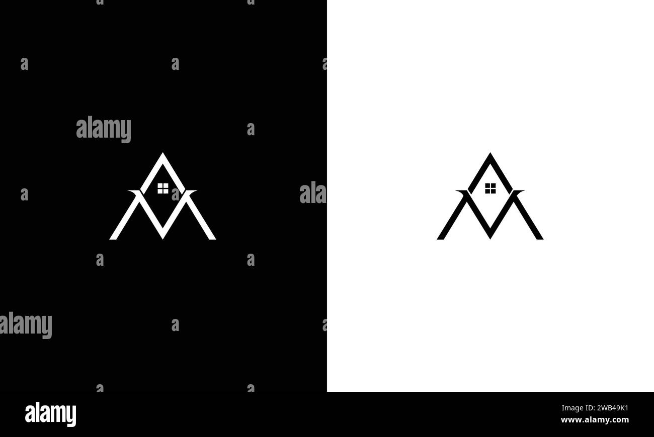 MA Letter, design creativo del logo vettoriale immobiliare. Illustrazione Vettoriale