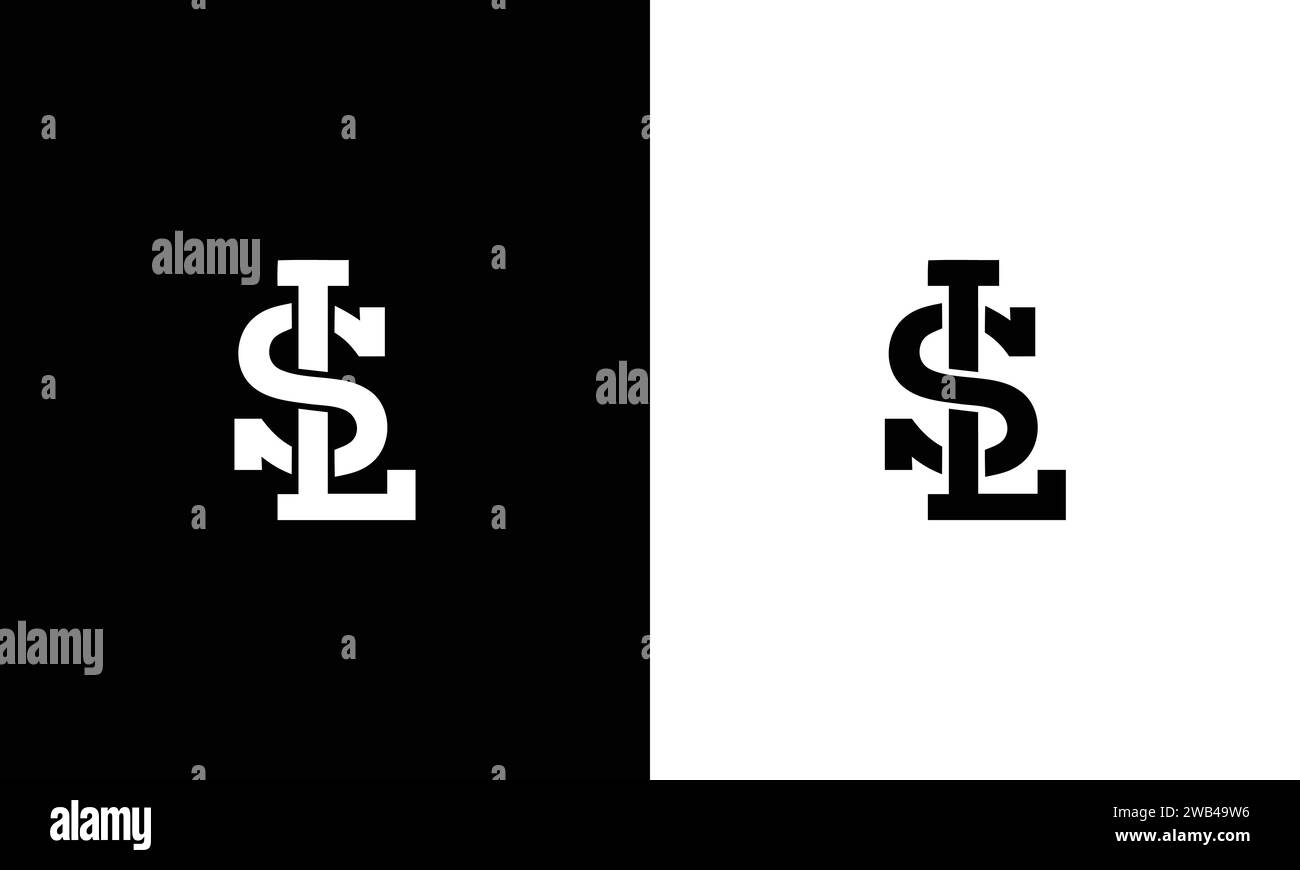 Iniziali dell'illustrazione Letter SL design moderno e pulito del logo Illustrazione Vettoriale
