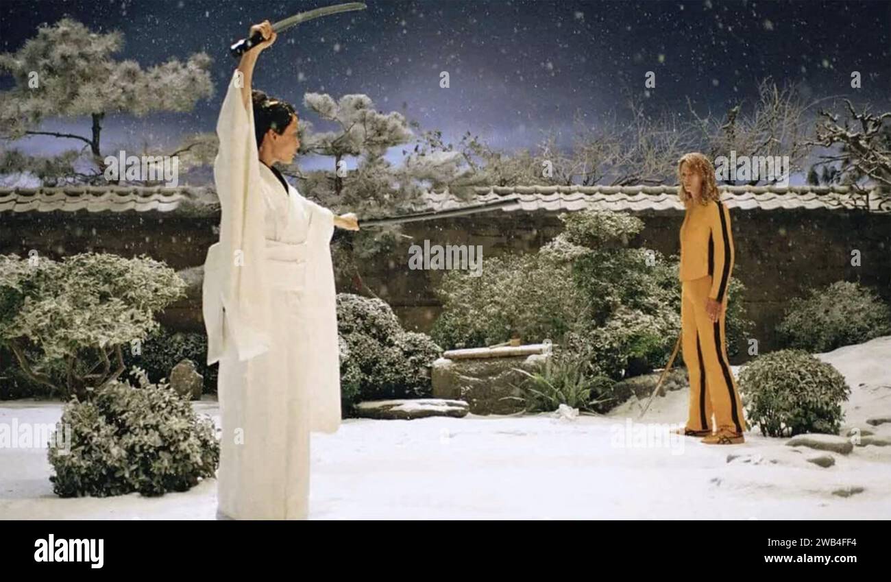 KILL BILL: VOLUME 1 2003 produzione Miramax Films con Uma Thurman a destra e Lucy Liu Foto Stock