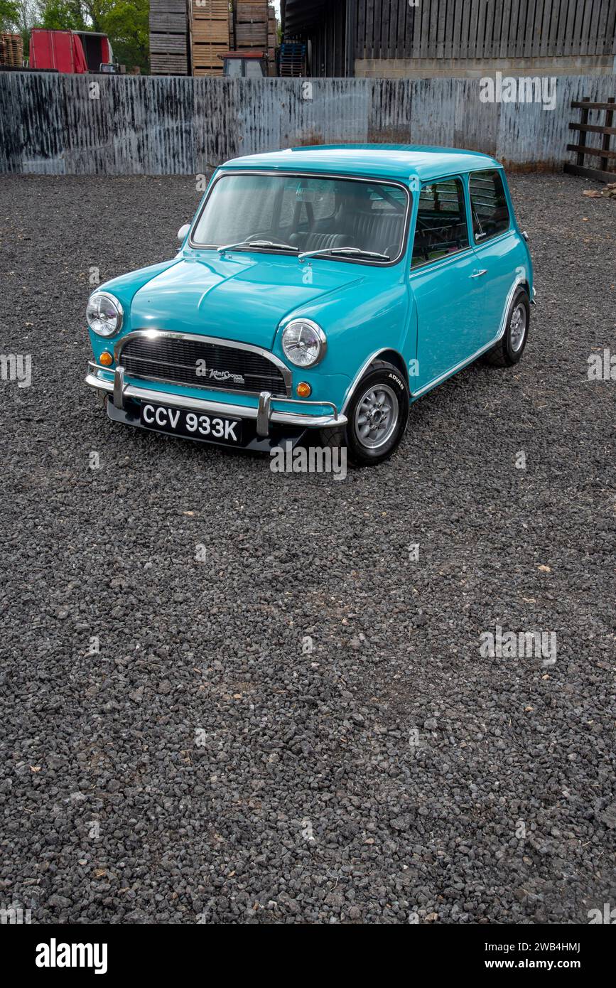 1972 Ocelli Mini classica auto britannica sovralimentata Foto Stock