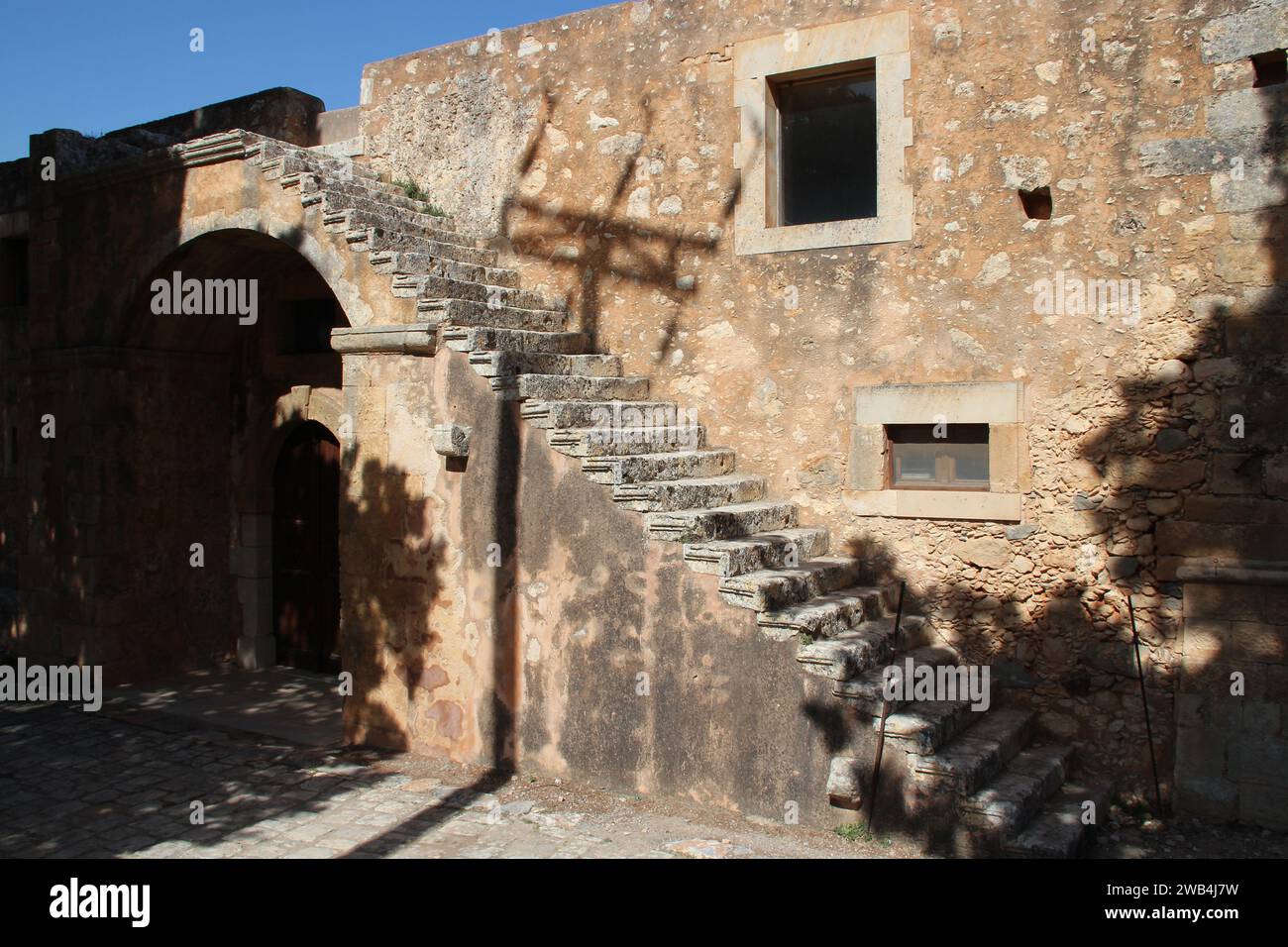 comuni in un monastero ortodosso (arkadi) a creta in grecia Foto Stock