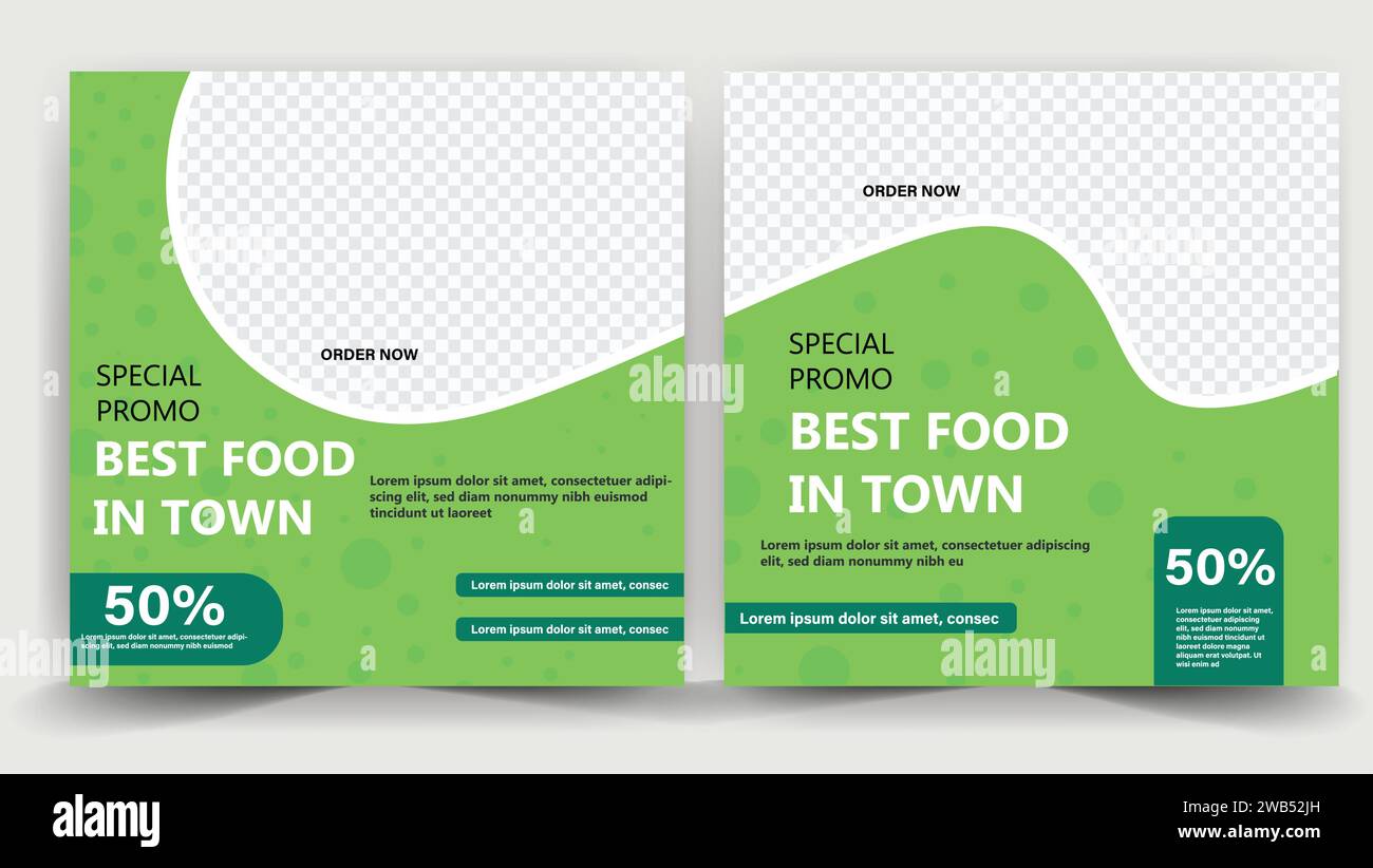 social media post food design. Illustrazione Vettoriale