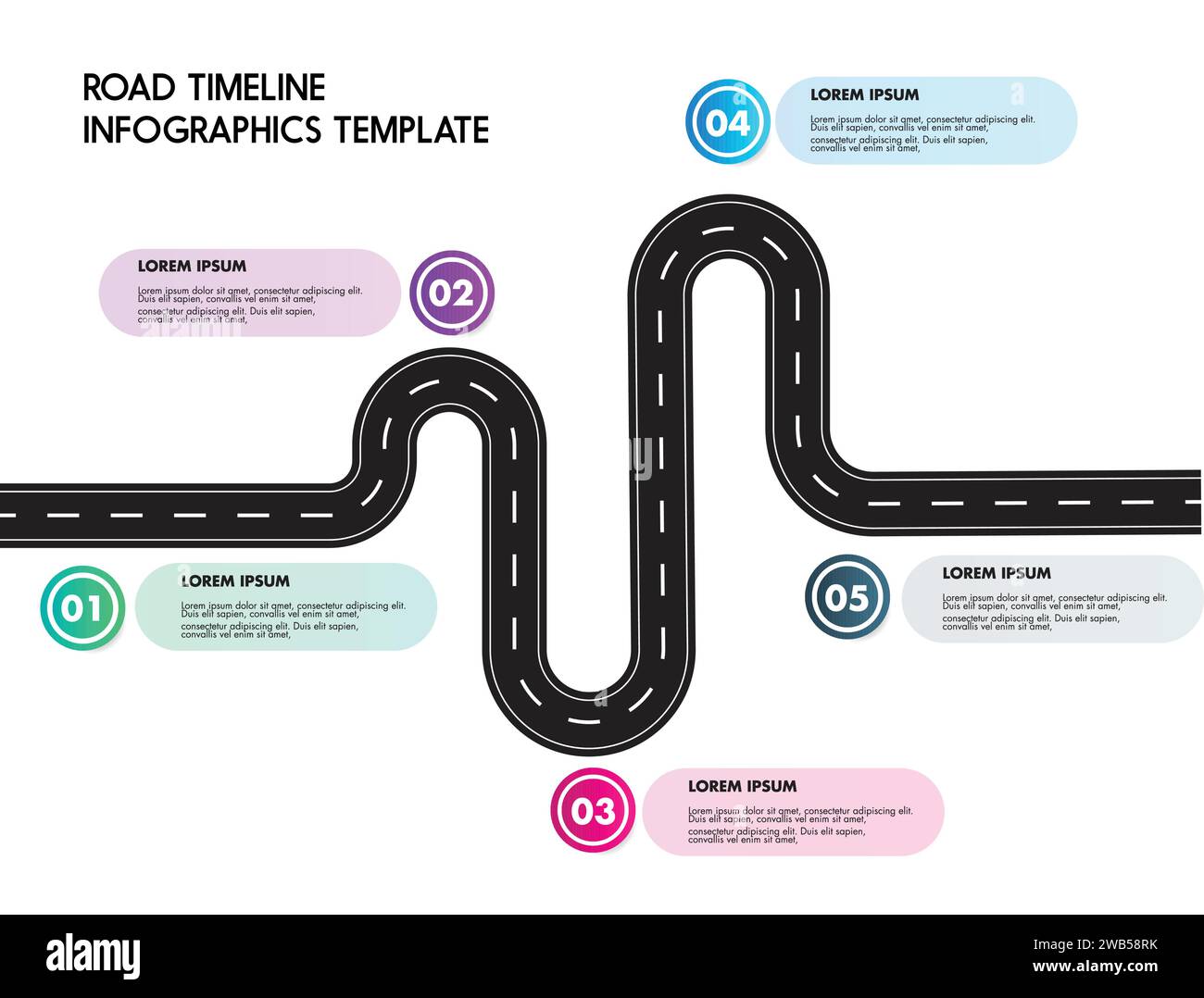 modello infografico stradale. Illustrazione Vettoriale