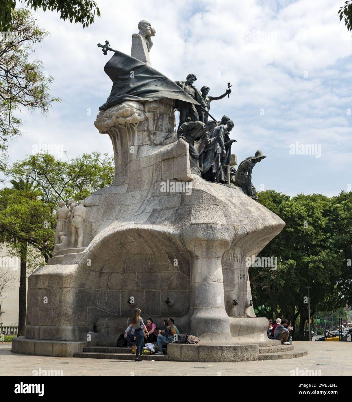 (Barcellona) Monumento al Dottore Robert - Josep Llimona i Bruguera (2). Foto Stock