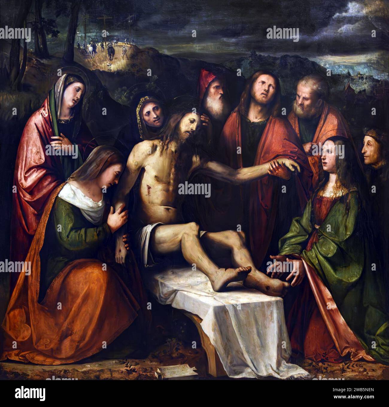 (Venezia) Lamentazione sul Cristo morto - Girolamo Romanino Foto Stock