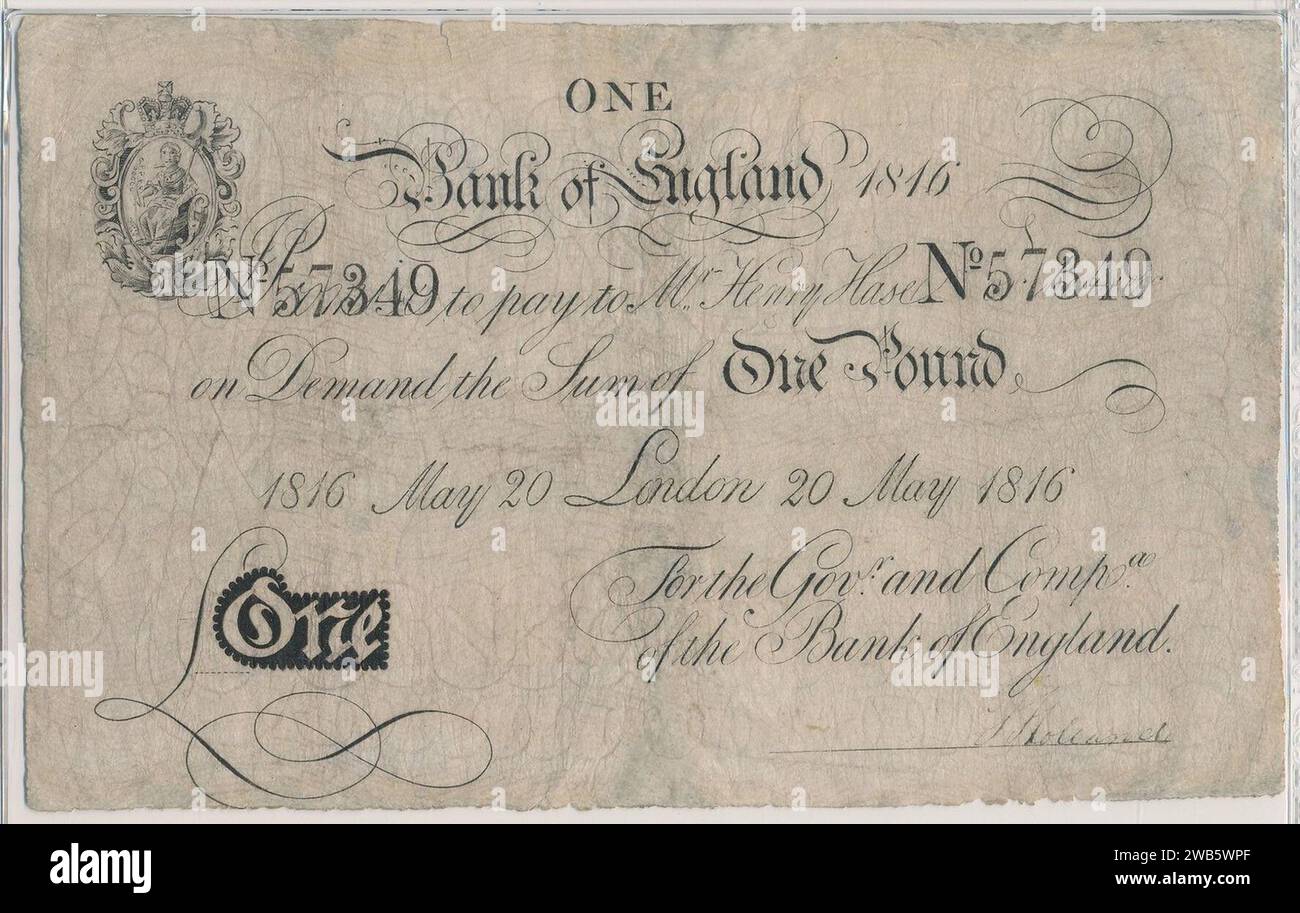 1 sterlina - Bank of England (1816) Confucians 03. Foto Stock