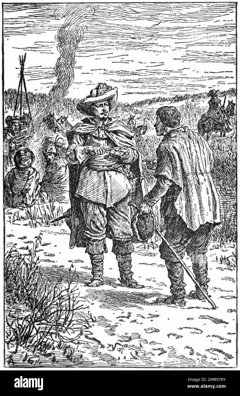 09 Malcolm riceve l'appello di Lady Hilda per Help-Illust di Johan Schonberg per Lion of the North di G A Henty. Foto Stock