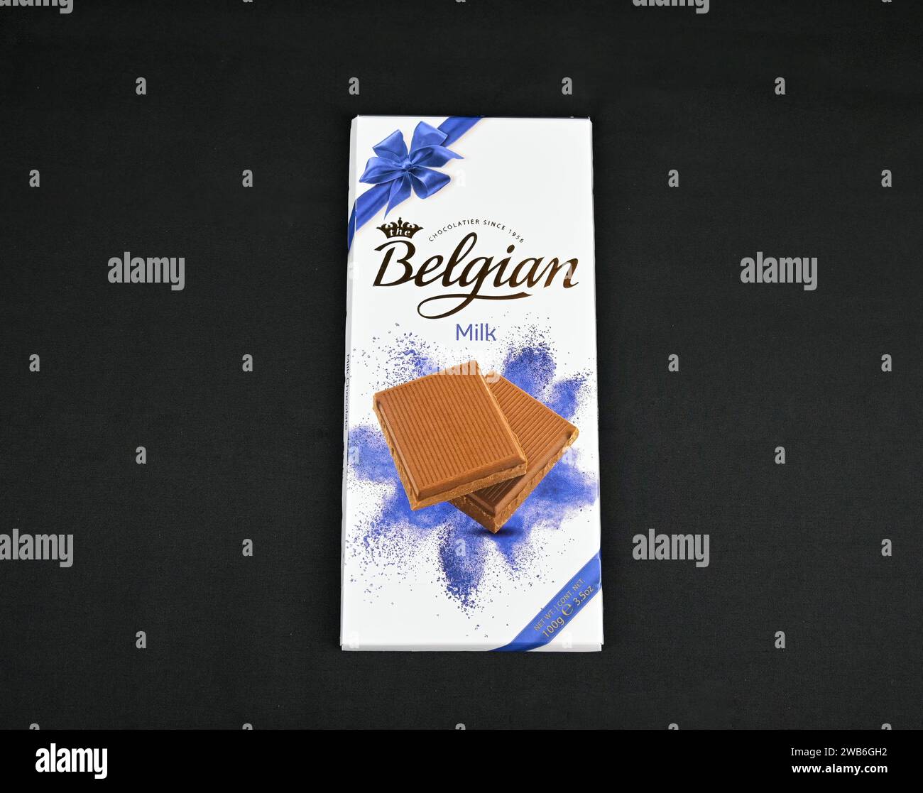 The Belgian Milk Chocolate Bar – Galles, Regno Unito – 9 gennaio 2024 Foto Stock