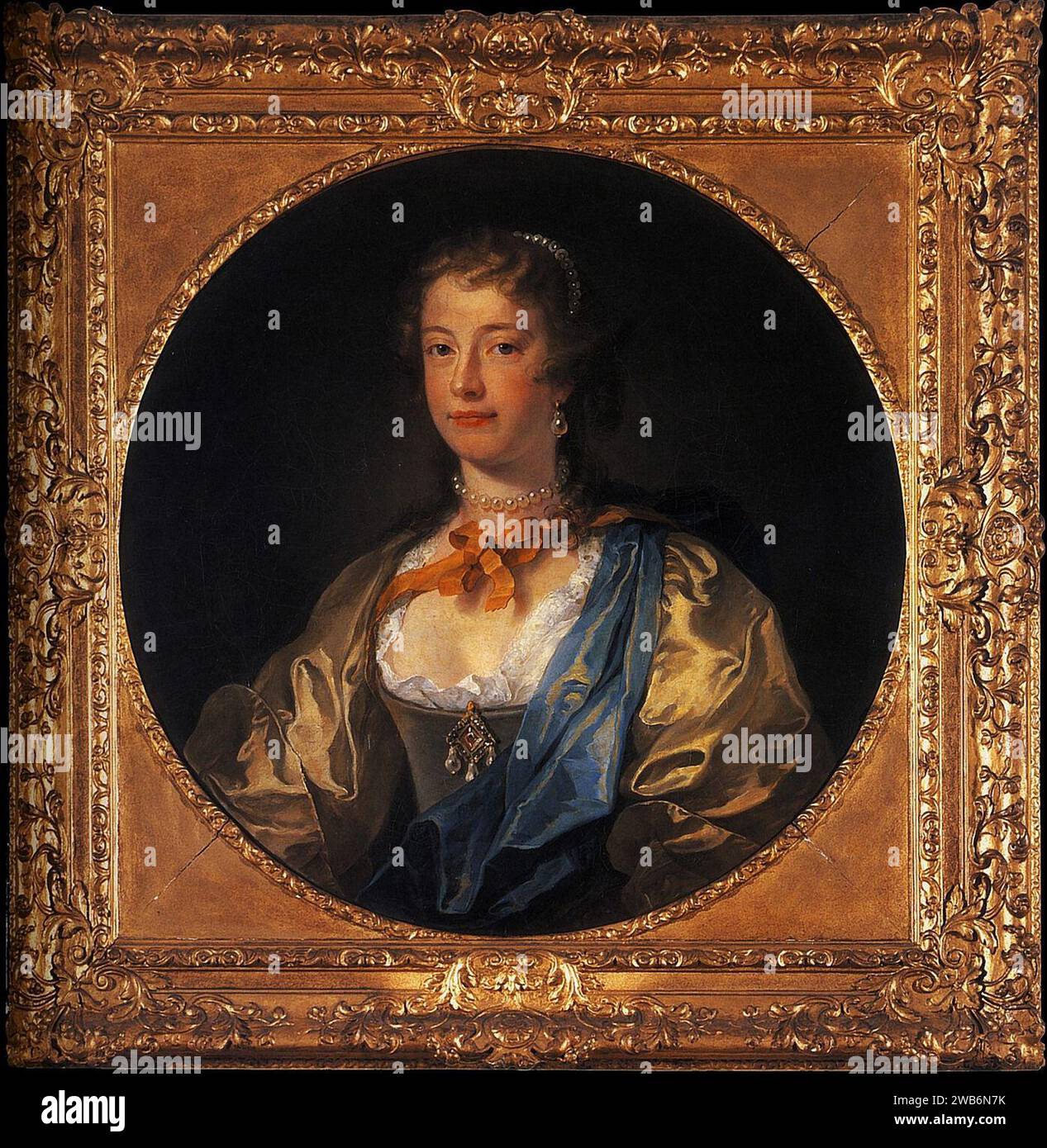 1745 William Hogarth Portrait de Mrs Desaguliers Huile sur Toile Foto Stock