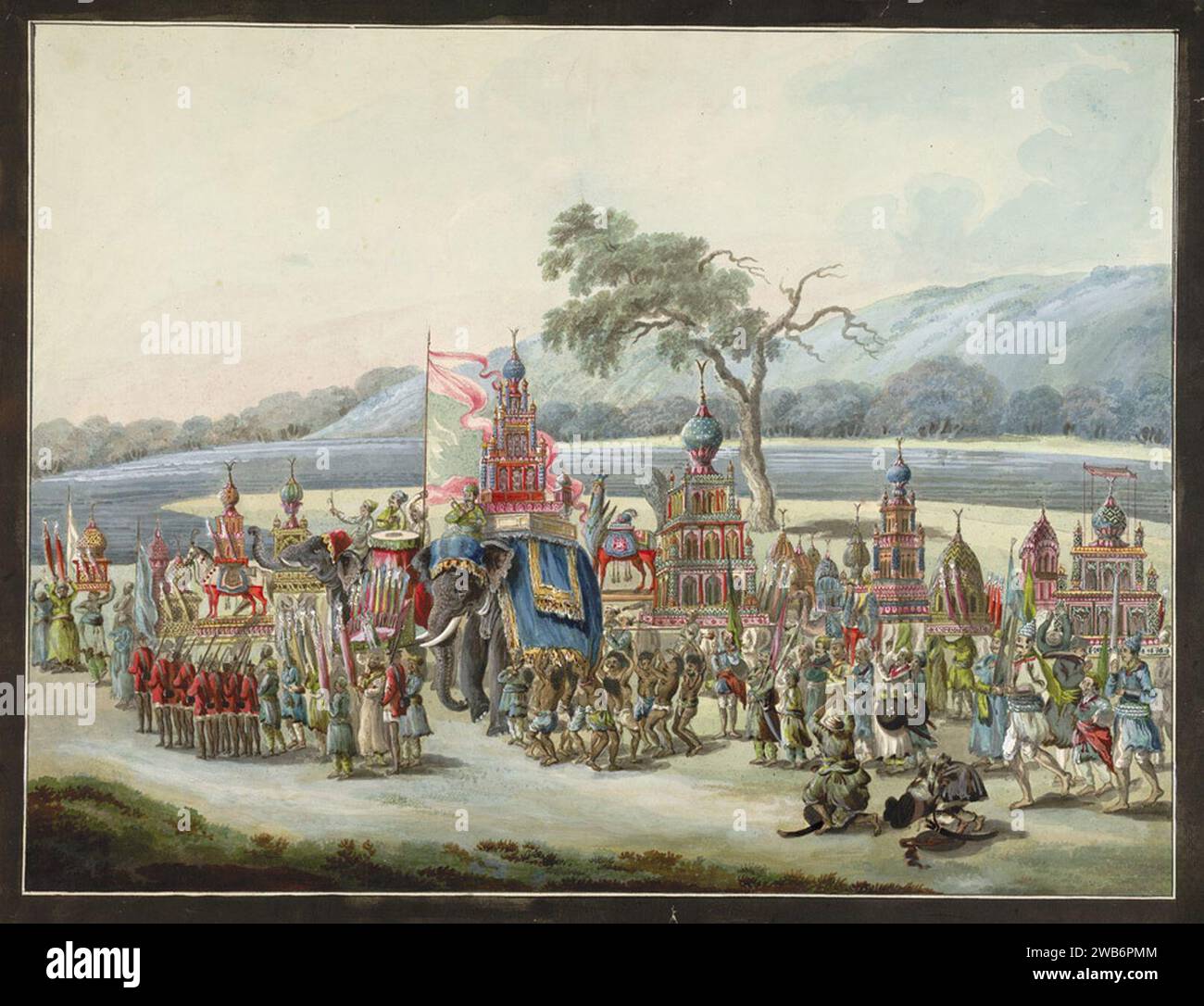 1790-1800 Shia Islam Muharram Tazia immagini processione al fiume per immersione. Foto Stock