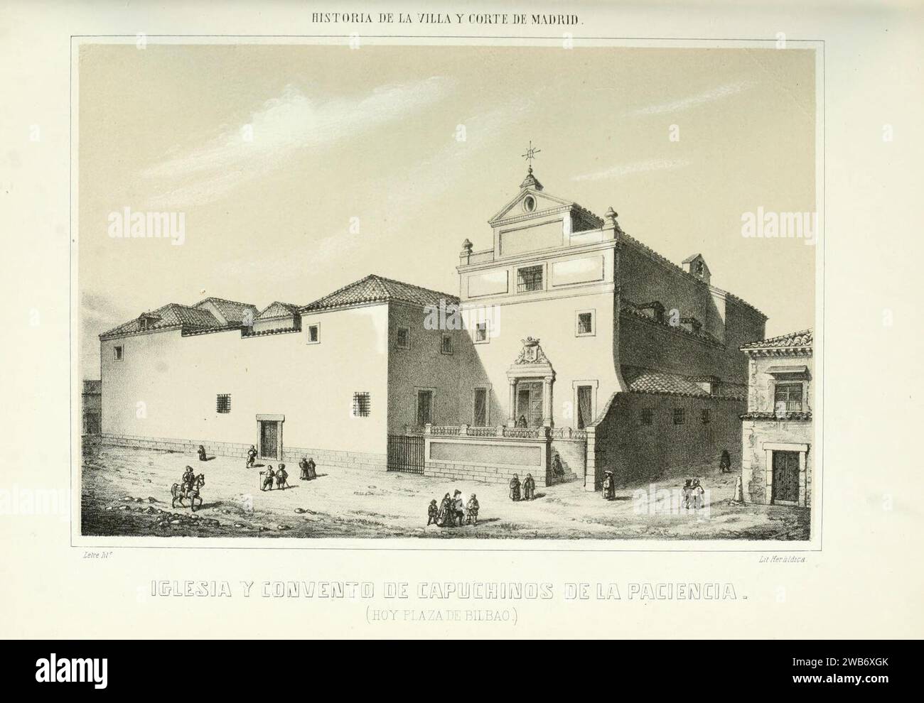 1863, Historia de la Villa y Corte de Madrid, vol. 3, Iglesia y convento de Capuchinos de la Paciencia. Foto Stock