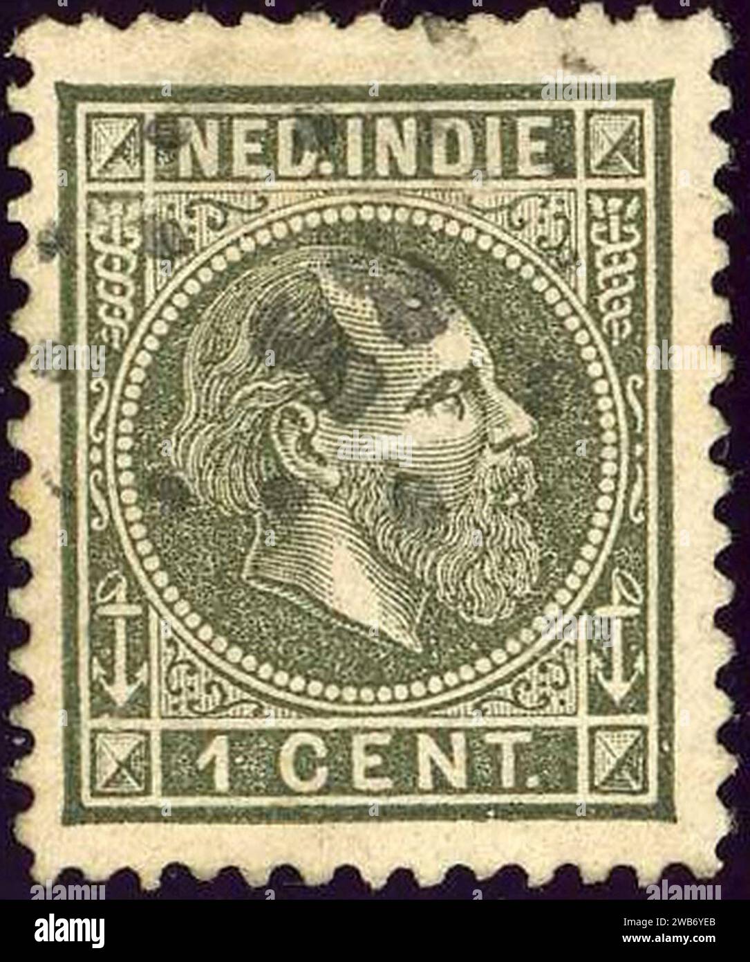 1870 1 cent NL Indies Yv3 Mi3. Foto Stock