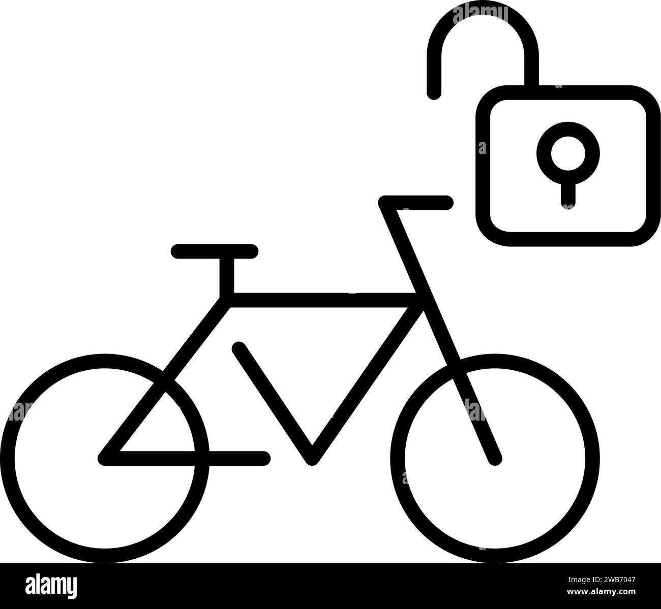 Sbloccaggio della bicicletta a noleggio. Icona pixel Perfect, traccia modificabile Illustrazione Vettoriale