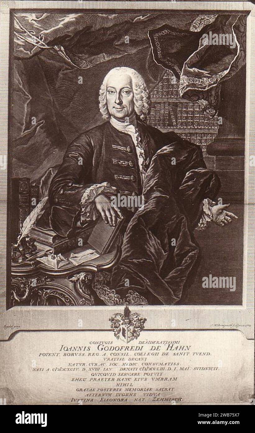 Dr. Johann Gottfried von Hahn (1694-1753). Foto Stock