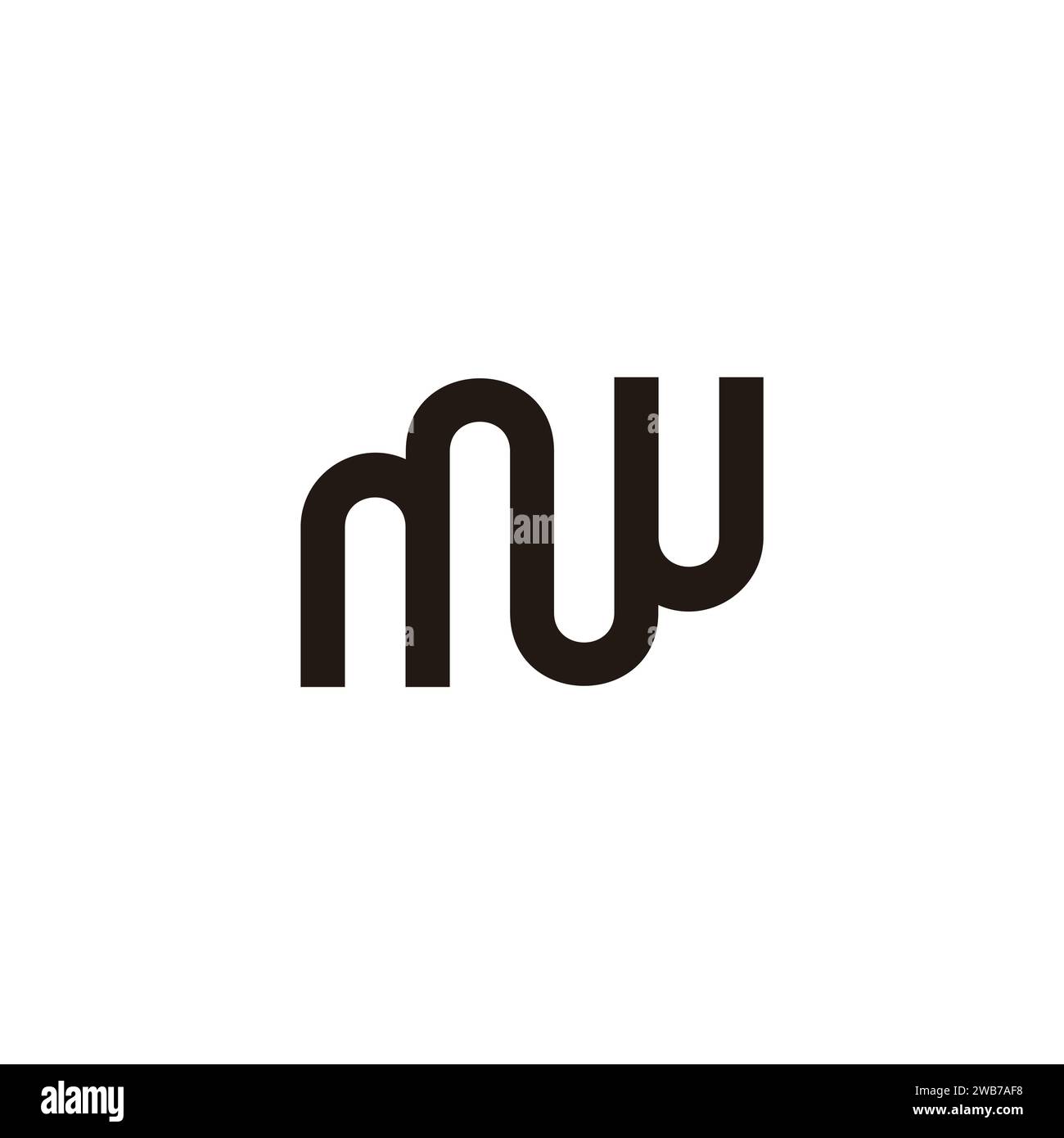 vettore logo collegato loop mw lettera Illustrazione Vettoriale