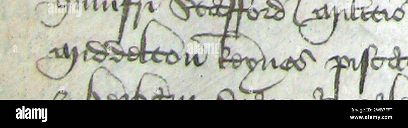 ''Middelton Keynes'' dal plea Rolls of the Court of Common Pleas; 1461. Foto Stock